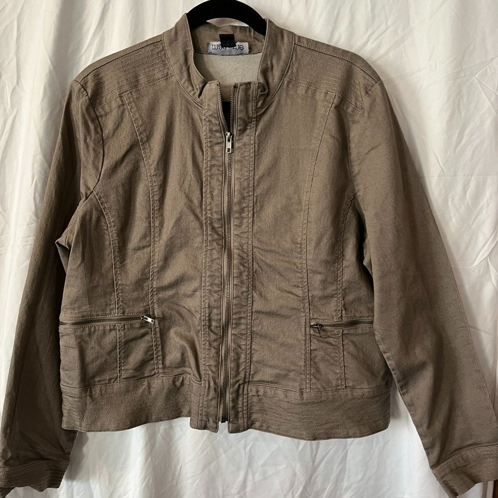 Mac and Me twill zip front jacket, size XL
